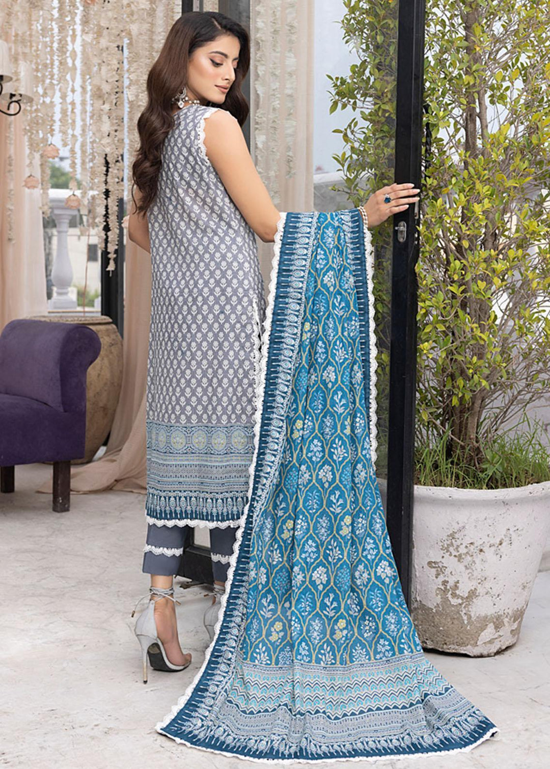 Monsoon By Al Zohaib Printed Lawn Suits Unstitched 3 Piece AZ23ML 01 - Summer Collection
