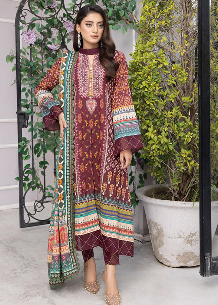 Monsoon By Al Zohaib Printed Lawn Suits Unstitched 3 Piece AZ23ML 10 - Summer Collection