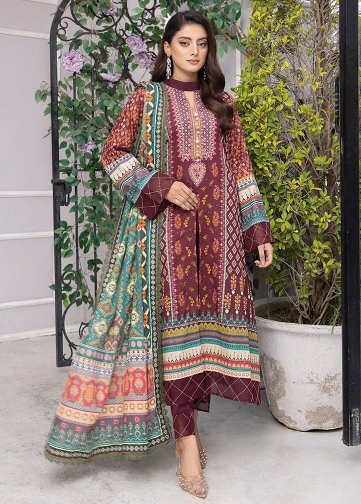 Monsoon By Al Zohaib Printed Lawn Suits Unstitched 3 Piece AZ23ML 10 - Summer Collection