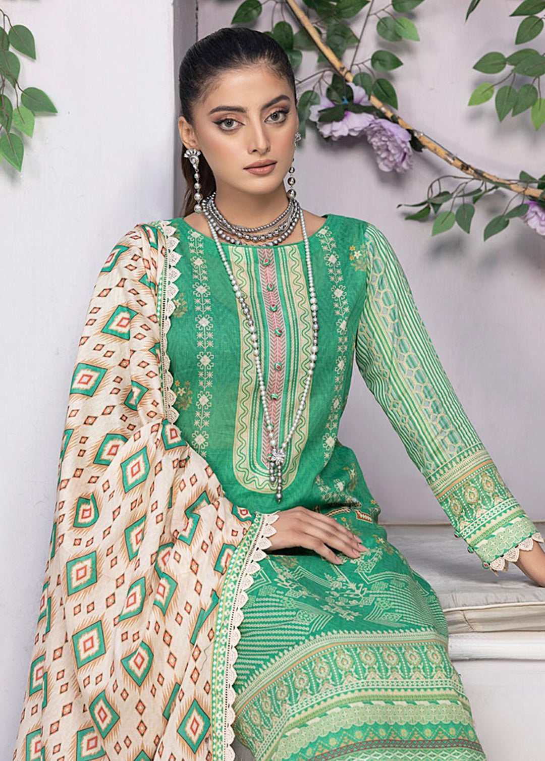 Monsoon By Al Zohaib Printed Lawn Suits Unstitched 3 Piece AZ23ML 11 - Summer Collection