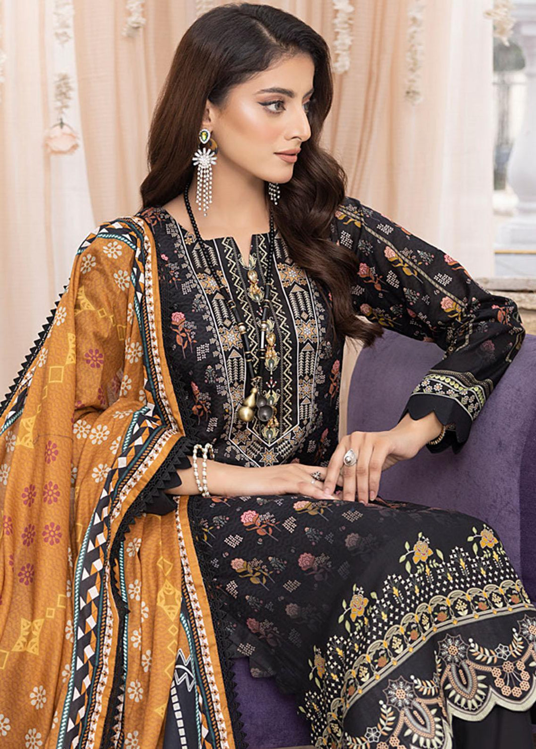 Monsoon By Al Zohaib Printed Lawn Suits Unstitched 3 Piece AZ23ML 02 - Summer Collection