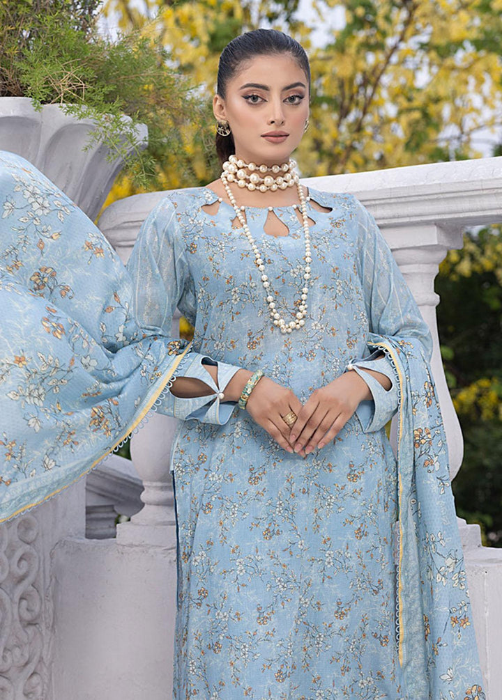 Monsoon By Al Zohaib Printed Lawn Suits Unstitched 3 Piece AZ23ML 09 - Summer Collection