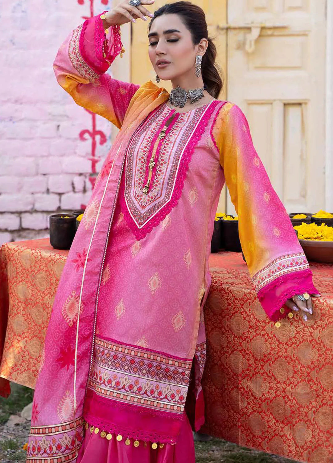 Monsoon Chunri By Al Zohaib Printed Lawn Suit Unstitched 3 Piece AZ24M D-01 - Summer Collection