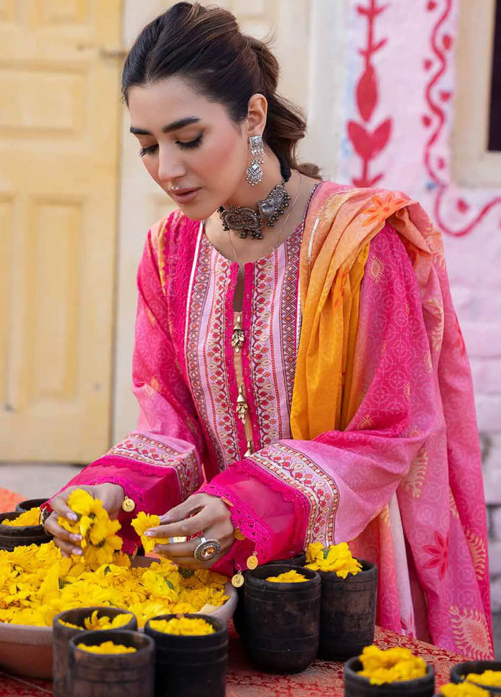 Monsoon Chunri By Al Zohaib Printed Lawn Suit Unstitched 3 Piece AZ24M D-01 - Summer Collection