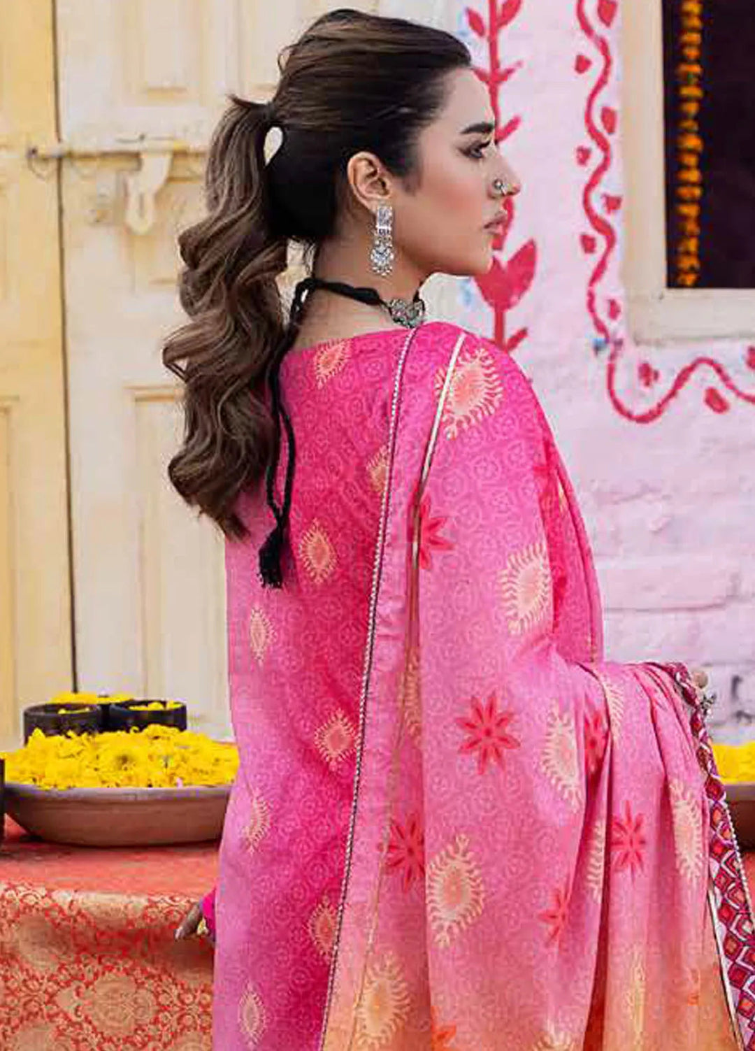 Monsoon Chunri By Al Zohaib Printed Lawn Suit Unstitched 3 Piece AZ24M D-01 - Summer Collection