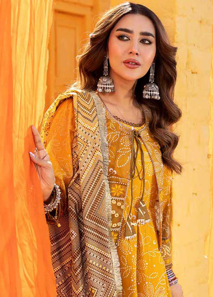 Monsoon Chunri By Al Zohaib Printed Lawn Suit Unstitched 3 Piece AZ24M D-05 - Summer Collection