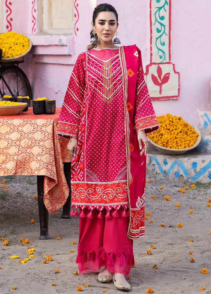 Monsoon Chunri By Al Zohaib Printed Lawn Suit Unstitched 3 Piece AZ24M D-06 - Summer Collection