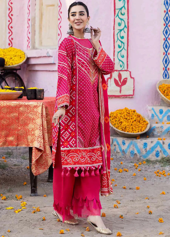 Monsoon Chunri By Al Zohaib Printed Lawn Suit Unstitched 3 Piece AZ24M D-06 - Summer Collection