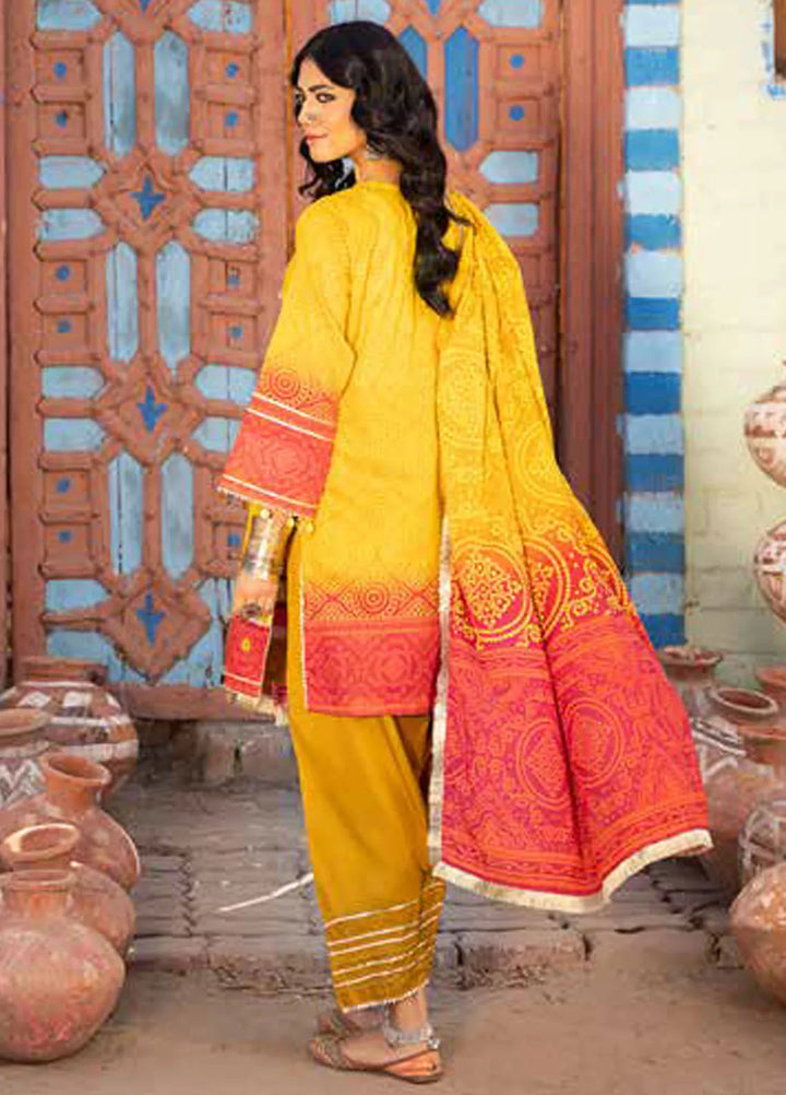 Monsoon Chunri By Al Zohaib Printed Lawn Suit Unstitched 3 Piece AZ24M D-07 - Summer Collection