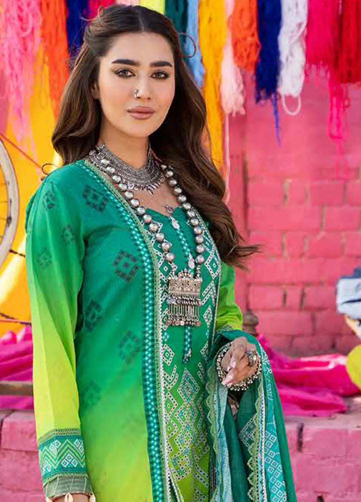 Monsoon Chunri By Al Zohaib Printed Lawn Suit Unstitched 3 Piece AZ24M D-09 - Summer Collection