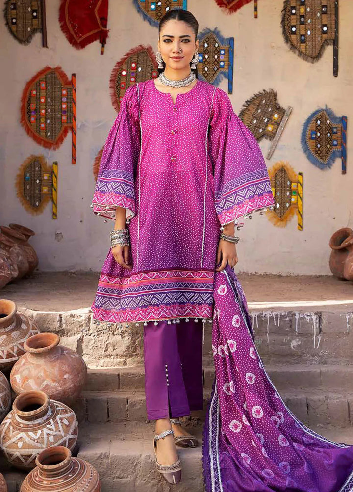 Monsoon Chunri By Al Zohaib Printed Lawn Suit Unstitched 3 Piece AZ24M D-10 - Summer Collection