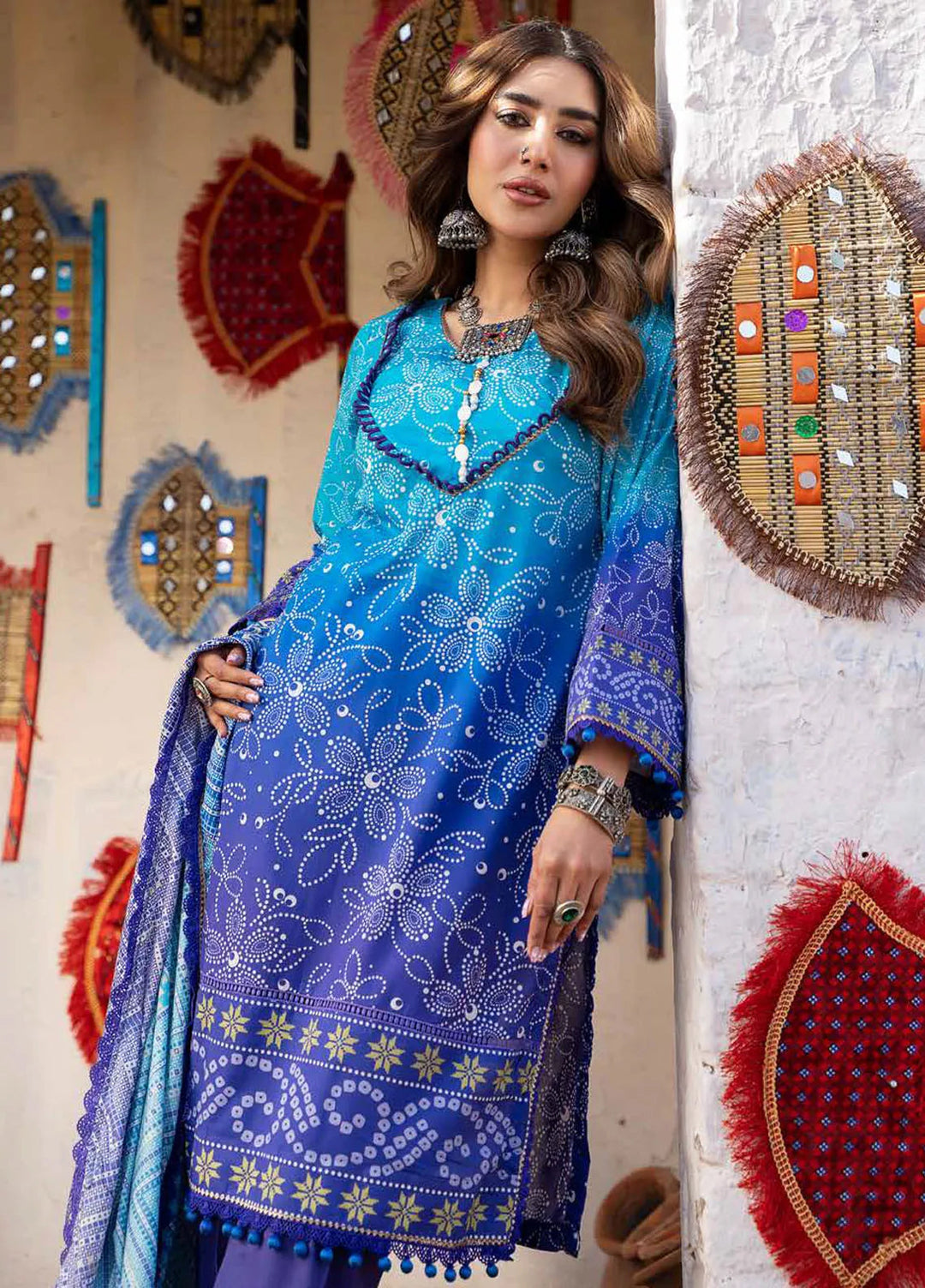 Monsoon Chunri By Al Zohaib Printed Lawn Suit Unstitched 3 Piece AZ24M D-11 - Summer Collection
