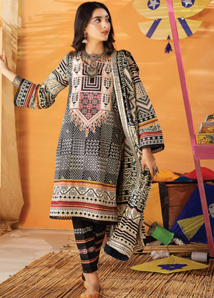 Monsoon Chunri by Al Zohaib Printed Lawn Suits Unstitched 3 Piece AZ21MC 1-C - Summer Collection