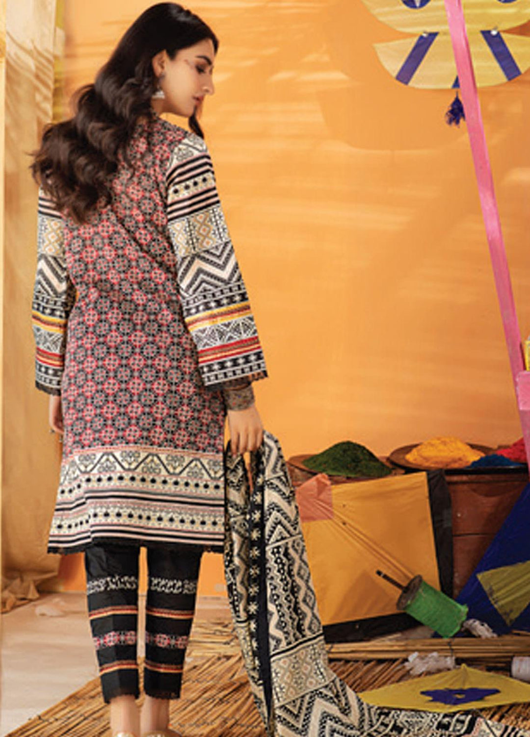 Monsoon Chunri by Al Zohaib Printed Lawn Suits Unstitched 3 Piece AZ21MC 1-C - Summer Collection