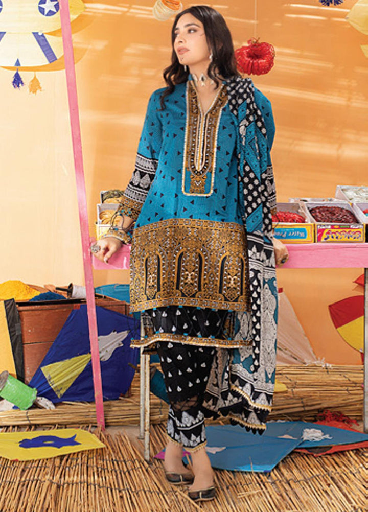 Monsoon Chunri by Al Zohaib Printed Lawn Suits Unstitched 3 Piece AZ21MC 2-C - Summer Collection