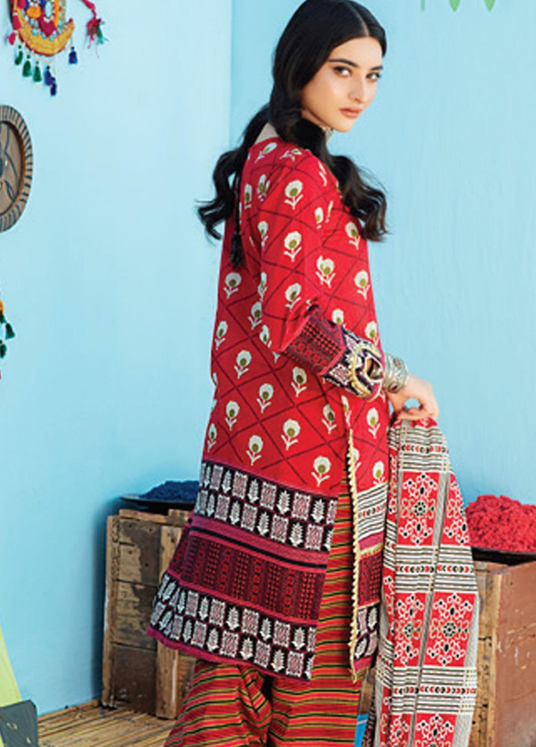 Monsoon Chunri by Al Zohaib Printed Lawn Suits Unstitched 3 Piece AZ21MC 3-A - Summer Collection