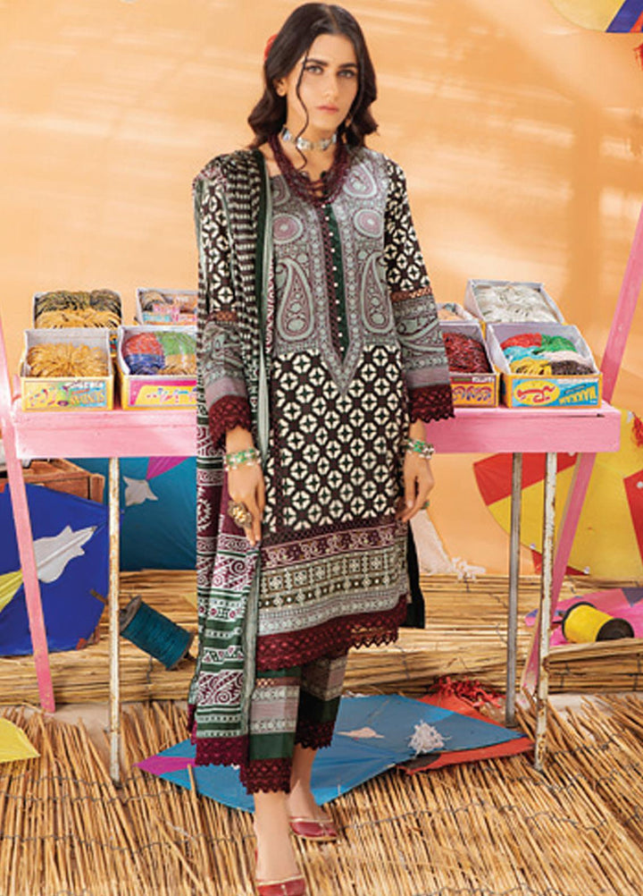 Monsoon Chunri by Al Zohaib Printed Lawn Suits Unstitched 3 Piece AZ21MC 4-A - Summer Collection