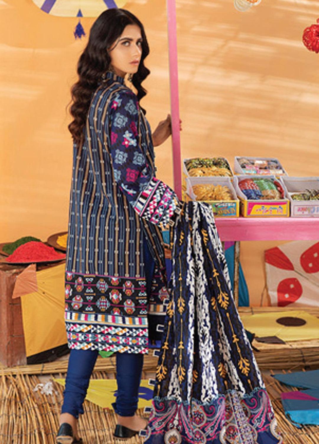 Monsoon Chunri by Al Zohaib Printed Lawn Suits Unstitched 3 Piece AZ21MC 5-B - Summer Collection