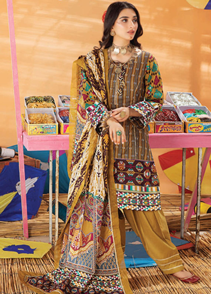 Monsoon Chunri by Al Zohaib Printed Lawn Suits Unstitched 3 Piece AZ21MC 5-C - Summer Collection