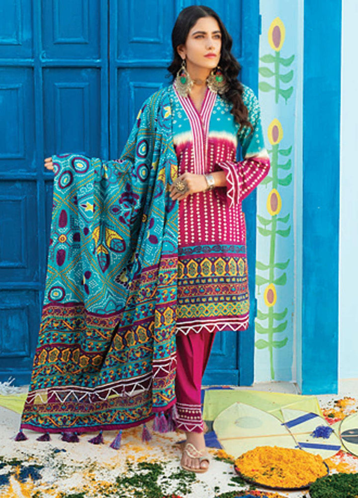Monsoon Chunri by Al Zohaib Printed Lawn Suits Unstitched 3 Piece AZ21MC 6-B - Summer Collection
