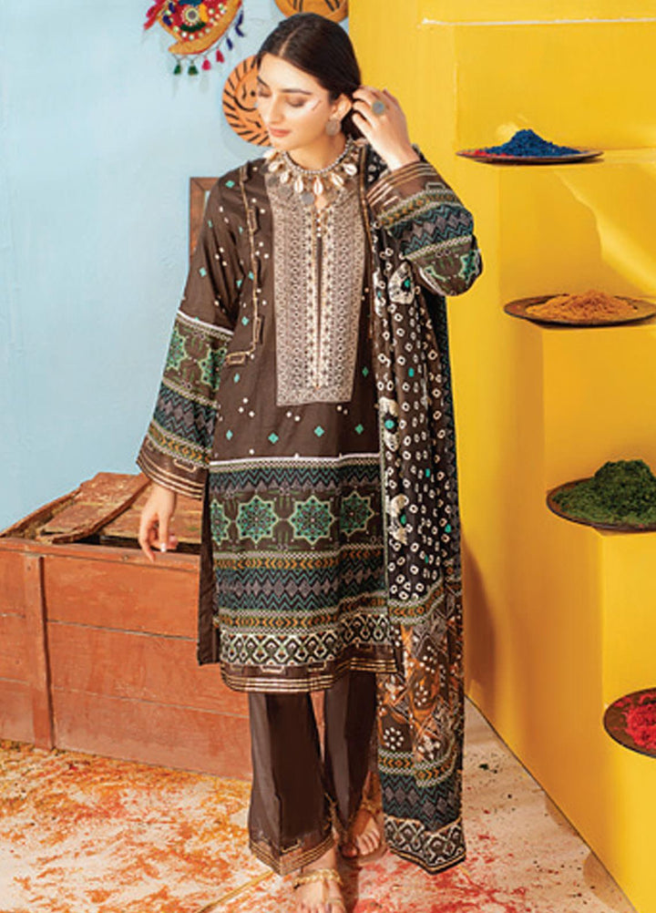 Monsoon Chunri by Al Zohaib Printed Lawn Suits Unstitched 3 Piece AZ21MC 7-C - Summer Collection