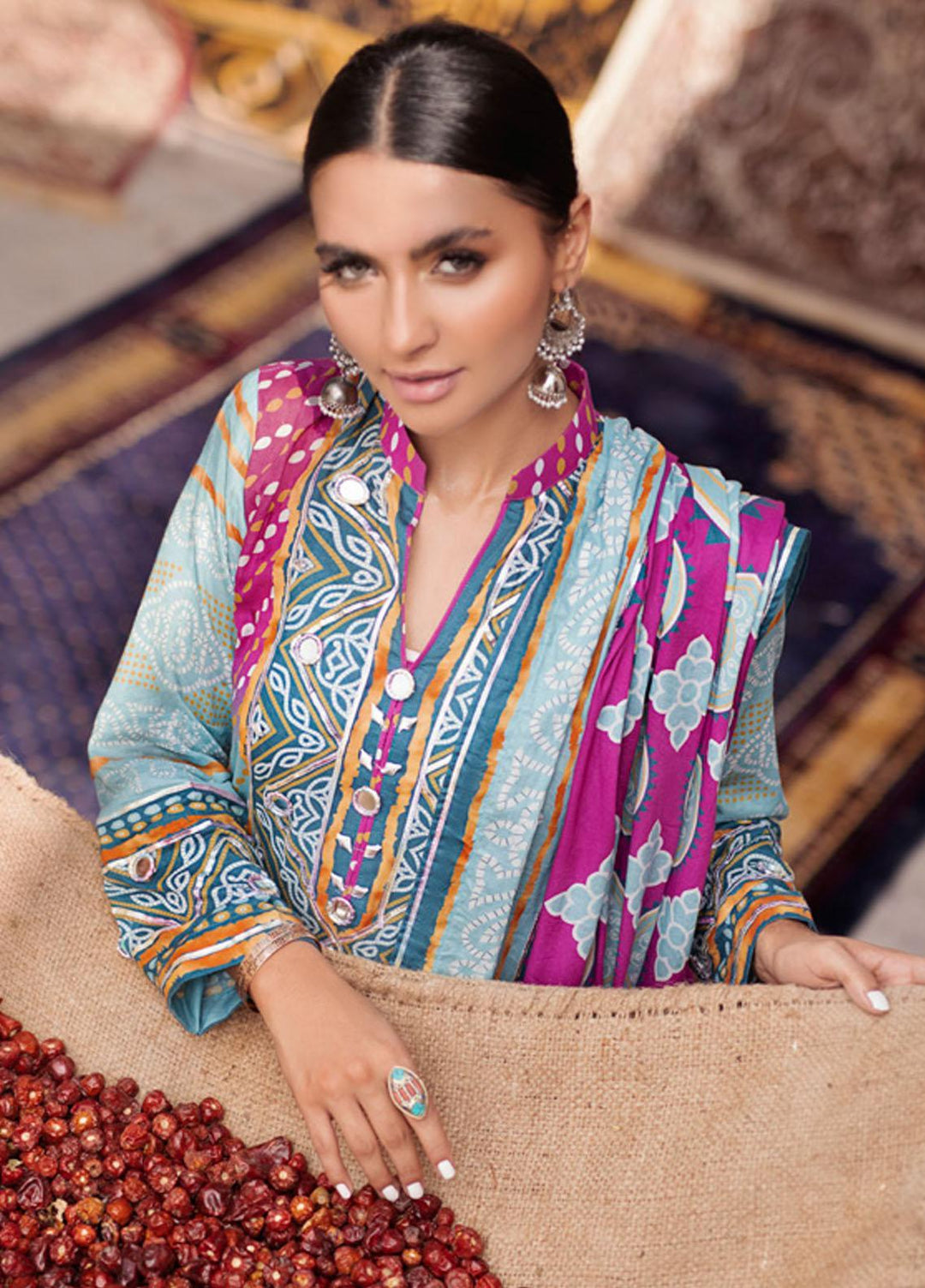 Monsoon by Al Zohaib Printed Lawn Suits Unstitched 3 Piece AZ22CH 05-B - Summer Collection