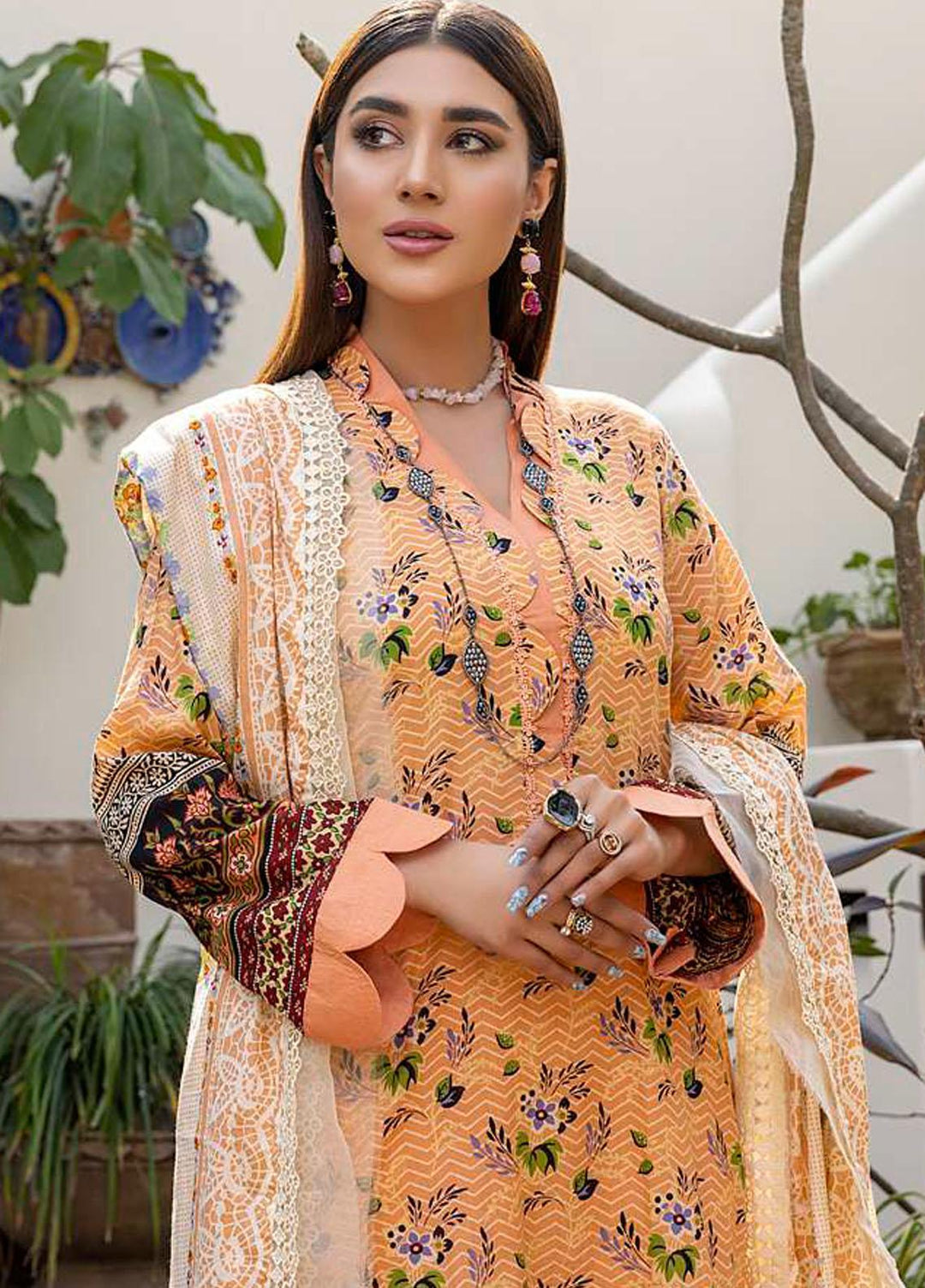Monsoon Bahar By Al Zohaib Printed Lawn Suits Unstitched 3 Piece AZ22MB 1C - Spring / Summer Collection