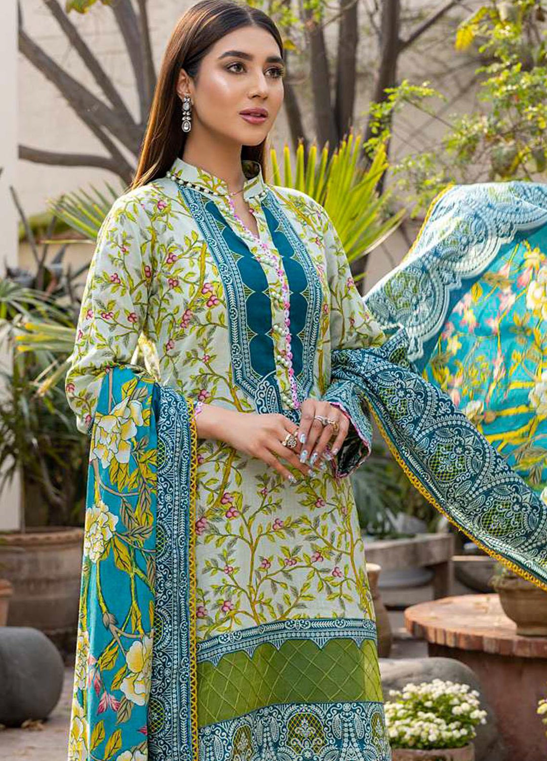 Monsoon Bahar By Al Zohaib Printed Lawn Suits Unstitched 3 Piece AZ22MB 3A - Spring / Summer Collection