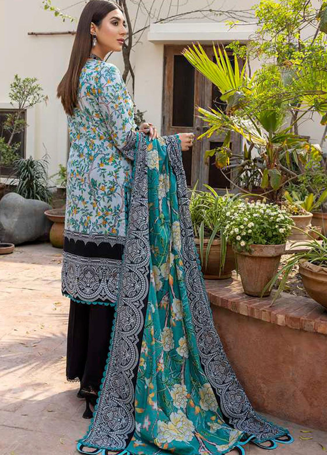 Monsoon Bahar By Al Zohaib Printed Lawn Suits Unstitched 3 Piece AZ22MB 3C - Spring / Summer Collection