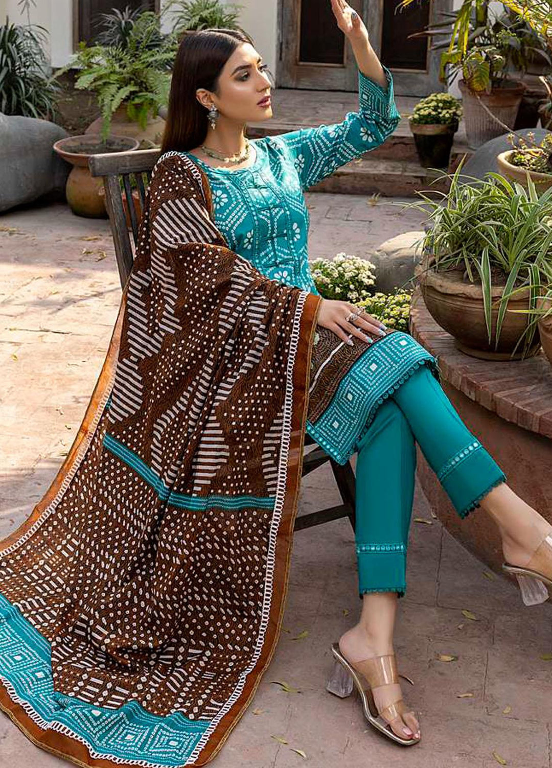 Monsoon Bahar By Al Zohaib Printed Lawn Suits Unstitched 3 Piece AZ22MB 4C - Spring / Summer Collection