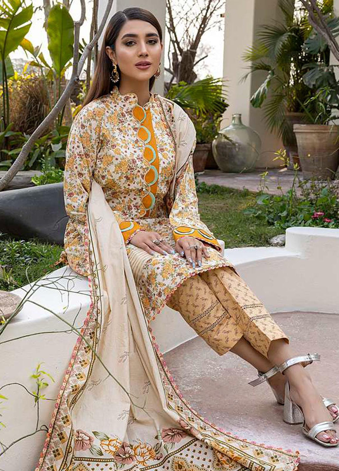Monsoon Bahar By Al Zohaib Printed Lawn Suits Unstitched 3 Piece AZ22MB 5B - Spring / Summer Collection