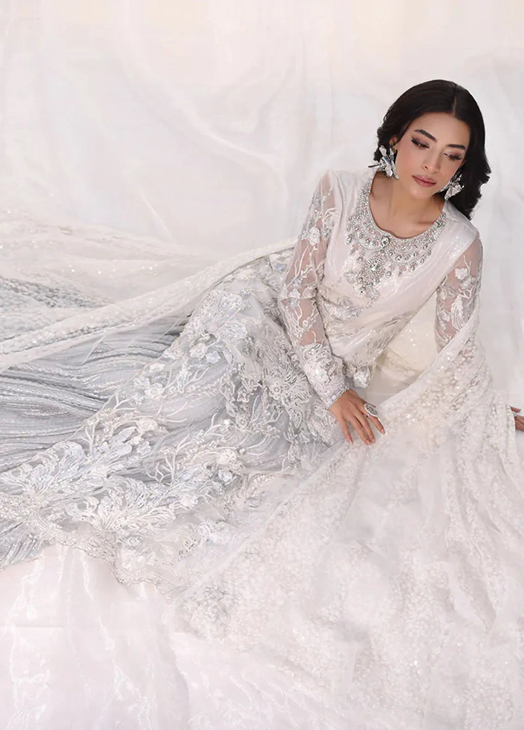 Moonlit Glam by Musferah Saad Pret Embroidered Net 3 Piece Suit Starlit
