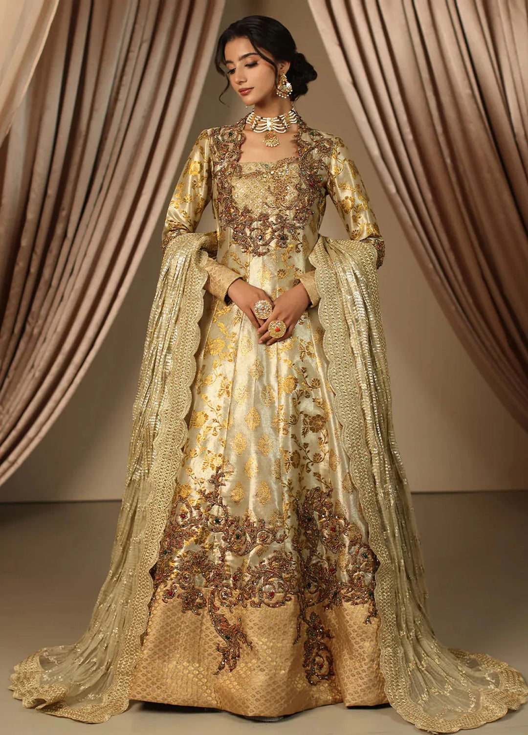 Moonlit Glam by Musferah Saad Pret Embroidered Tensil Tissue 2 Piece Suit Eternal Grace