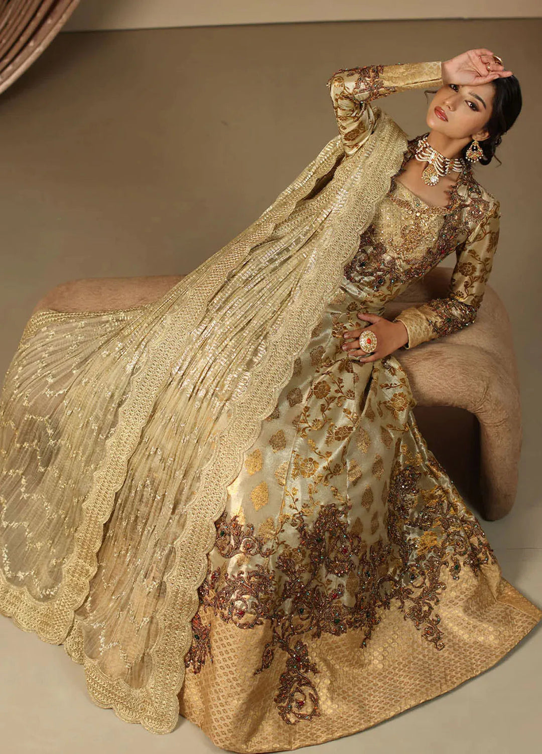 Moonlit Glam by Musferah Saad Pret Embroidered Tensil Tissue 2 Piece Suit Eternal Grace