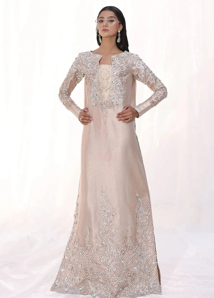 Moonlit Glam by Musferah Saad Pret Embroidered Tissue 1 Piece Suit Moonlit Rose