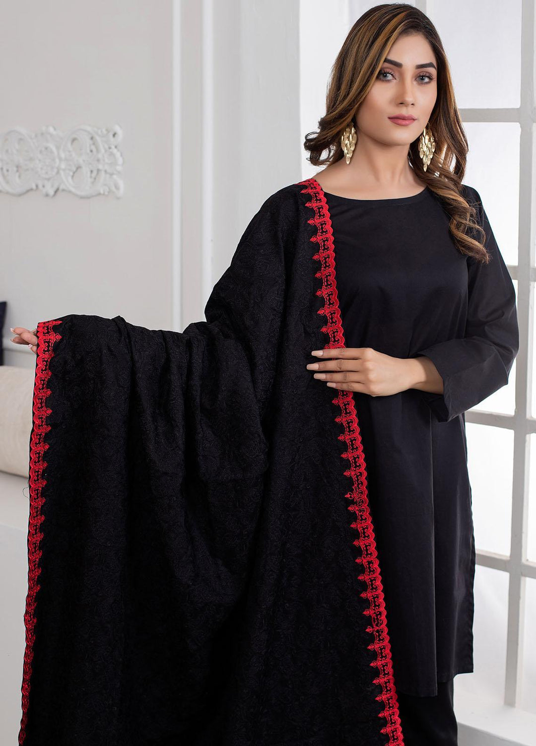 Mosaic Embroidered   Shawl MS21LS MS-15 - Luxury Shawls