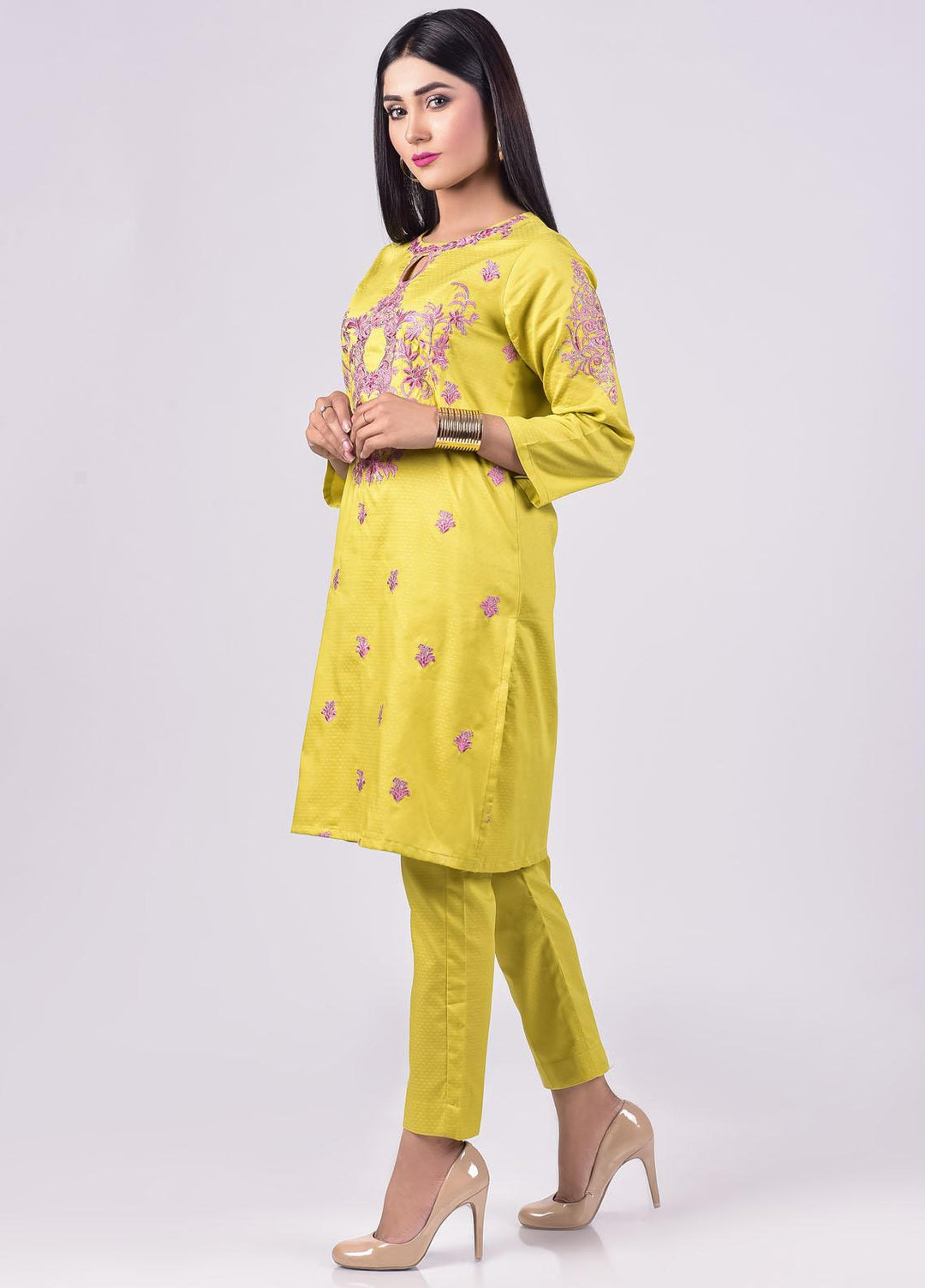 Mosaic Embroidered Jacquard Stitched 2 Piece Suit D-5701