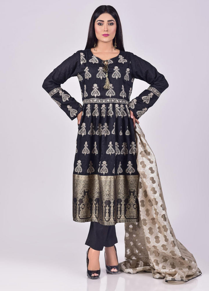 Mosaic Embroidered Jacquard Stitched 3 Piece Suit D-5801