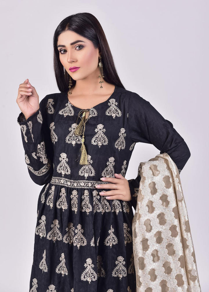 Mosaic Embroidered Jacquard Stitched 3 Piece Suit D-5801