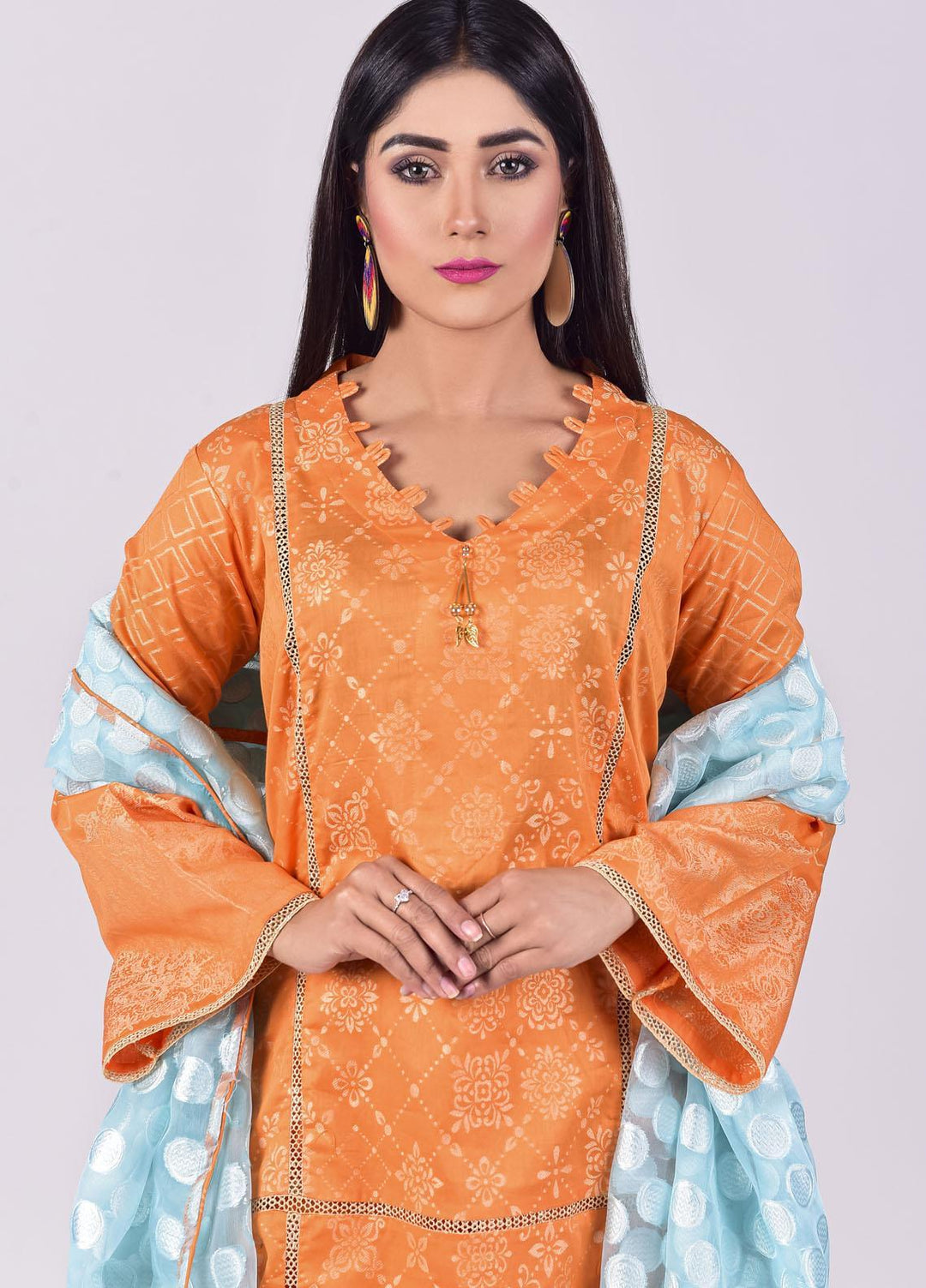 Mosaic Embroidered Jacquard Stitched 3 Piece Suit D-6201