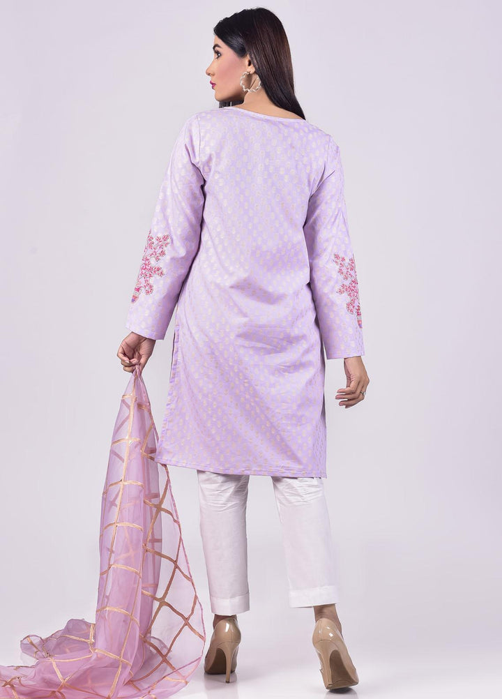 Mosaic Embroidered Jacquard Stitched 3 Piece Suit D-7101 Purple
