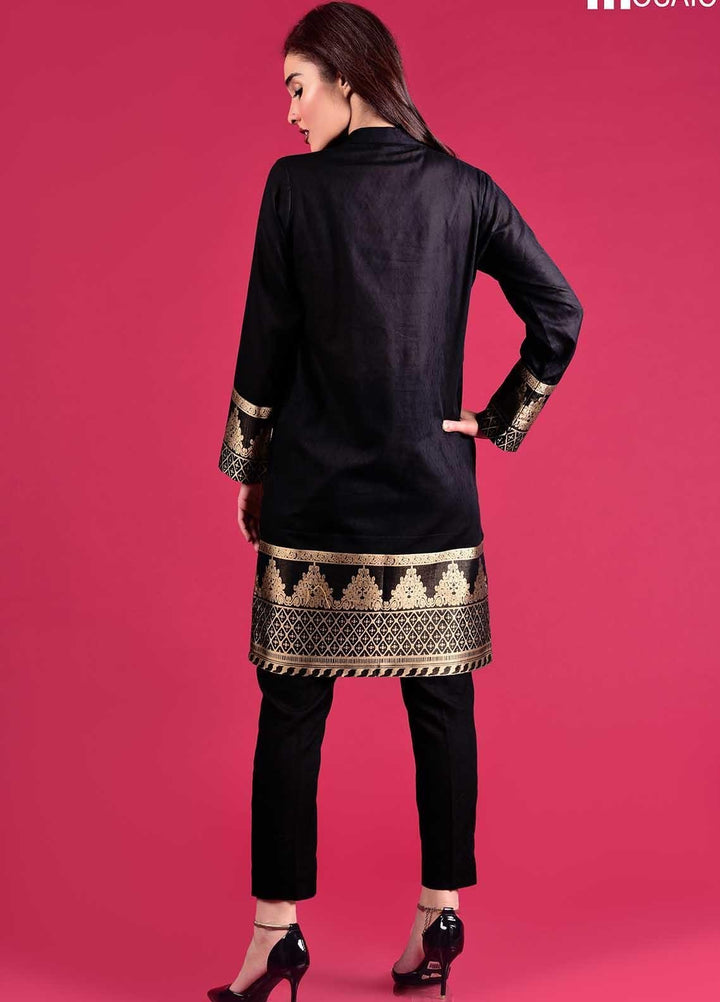Mosaic Embroidered Jacquard Stitched 2 Piece D-5401-Black