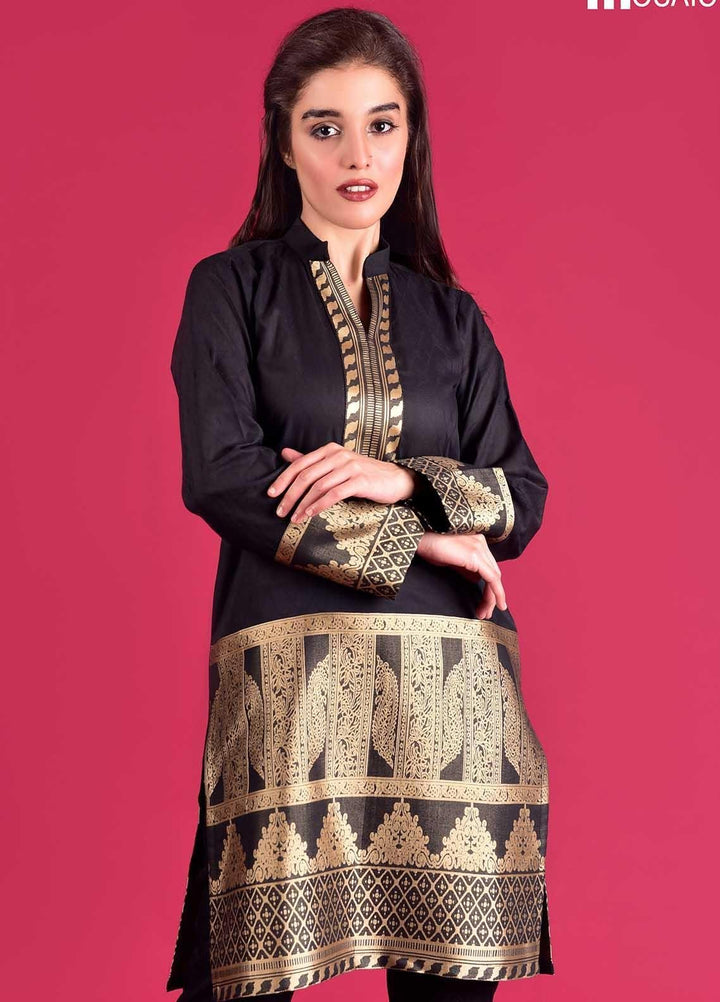 Mosaic Embroidered Jacquard Stitched 2 Piece D-5401-Black