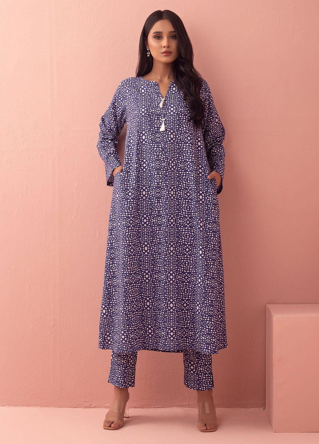 Mosaic Casual Pret  Cotton 2 Piece Suit MS22SP-2 BLUE