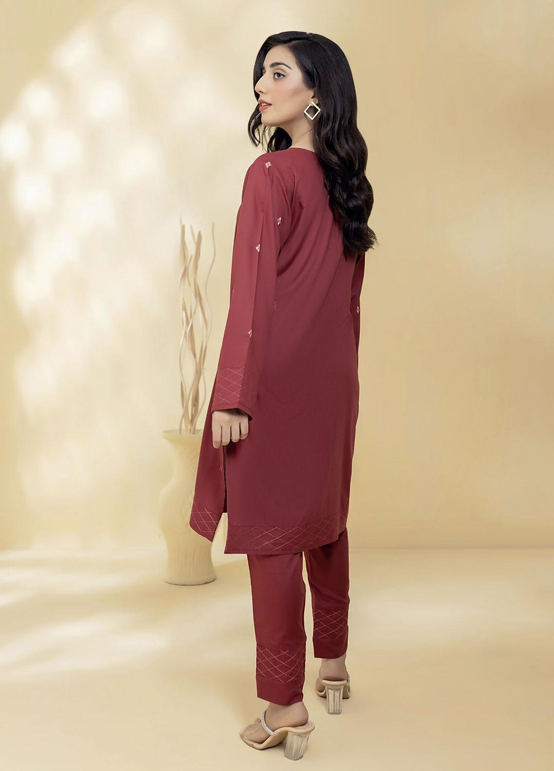 Mosaic Casual Pret  Cotton 2 Piece Suit MS22SP-2 111046 CRIMSON