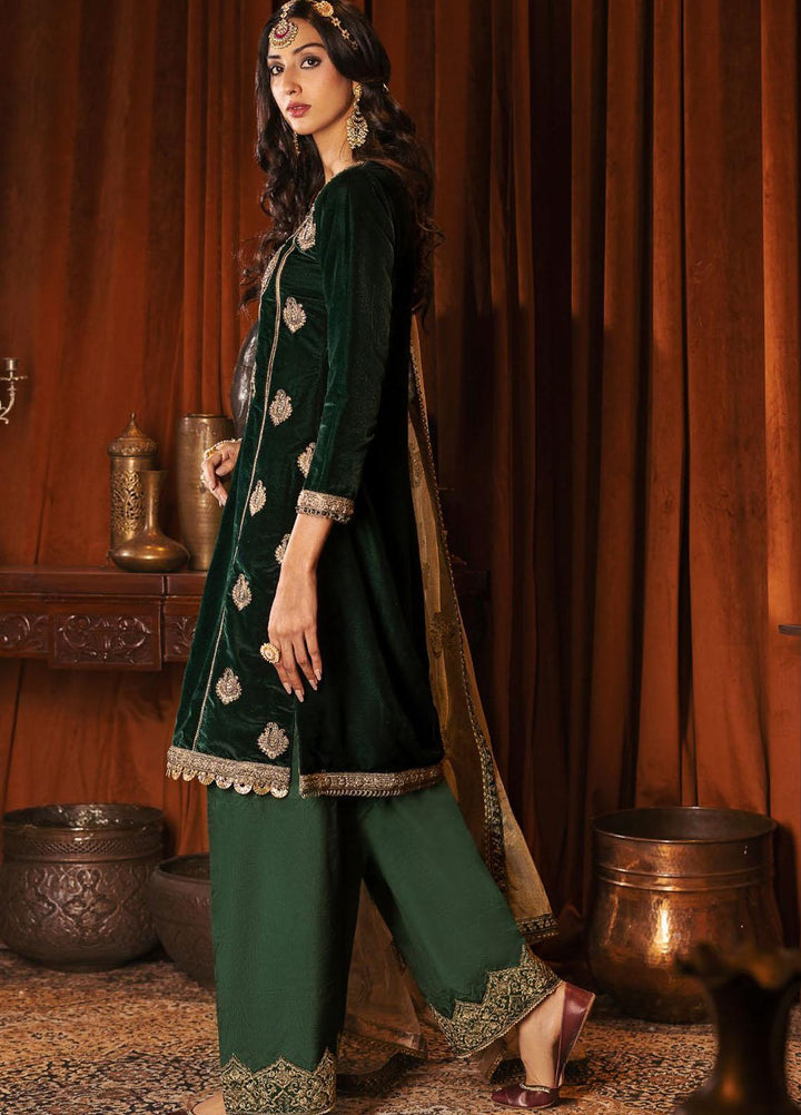 Motifz Embroidered Velvet Suits Unstitched 3 Piece MT22FV 3164 NOOR- JAHAN - Luxury Festive Collection
