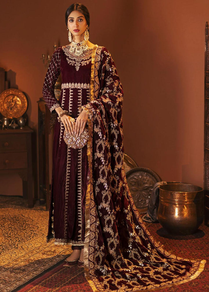 Motifz Embroidered Velvet Suits Unstitched 3 Piece MT22FV 3167 JANAN - Luxury Festive Collection