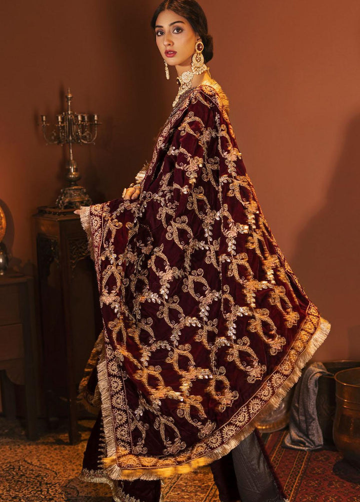 Motifz Embroidered Velvet Suits Unstitched 3 Piece MT22FV 3167 JANAN - Luxury Festive Collection