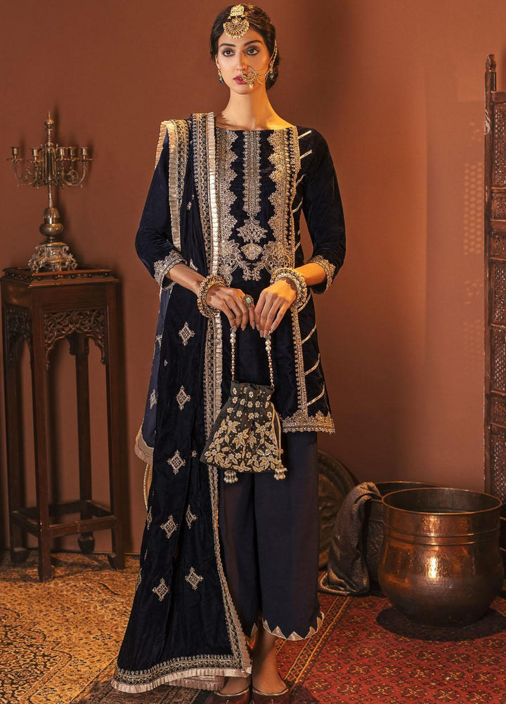 Motifz Embroidered Velvet Suits Unstitched 3 Piece MT22FV 3169 KASHAF - Luxury Festive Collection