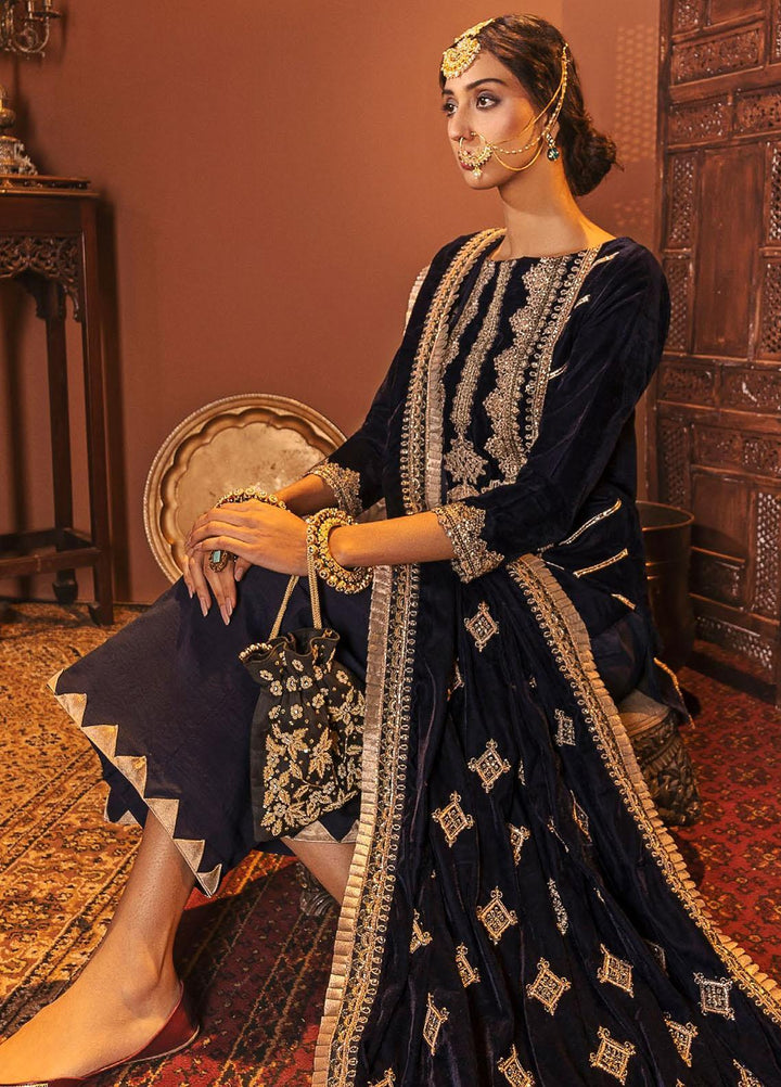 Motifz Embroidered Velvet Suits Unstitched 3 Piece MT22FV 3169 KASHAF - Luxury Festive Collection